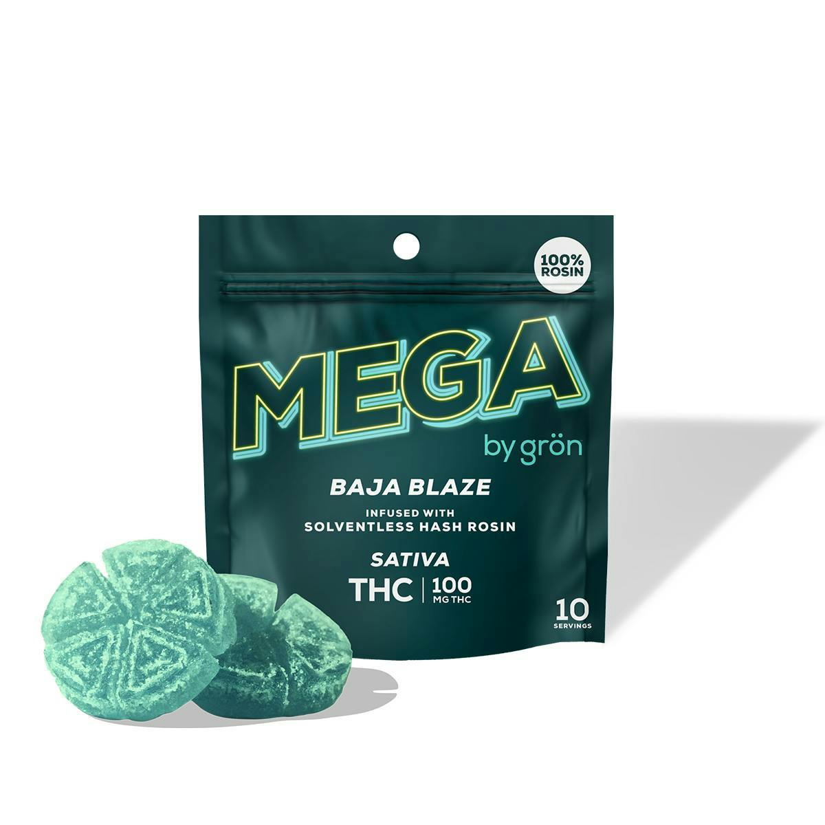Mega - 100mg Rosin Gummies - Baja Blaze