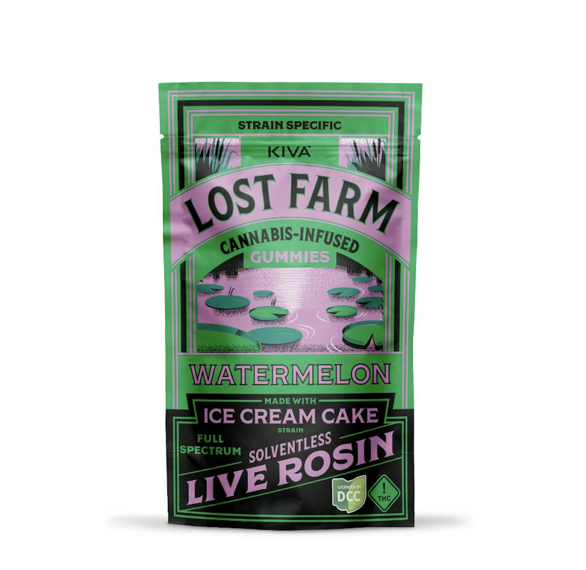 Photo of Lost Farm Ice Cream Cake Watermelon Live Hash Rosin Gummies