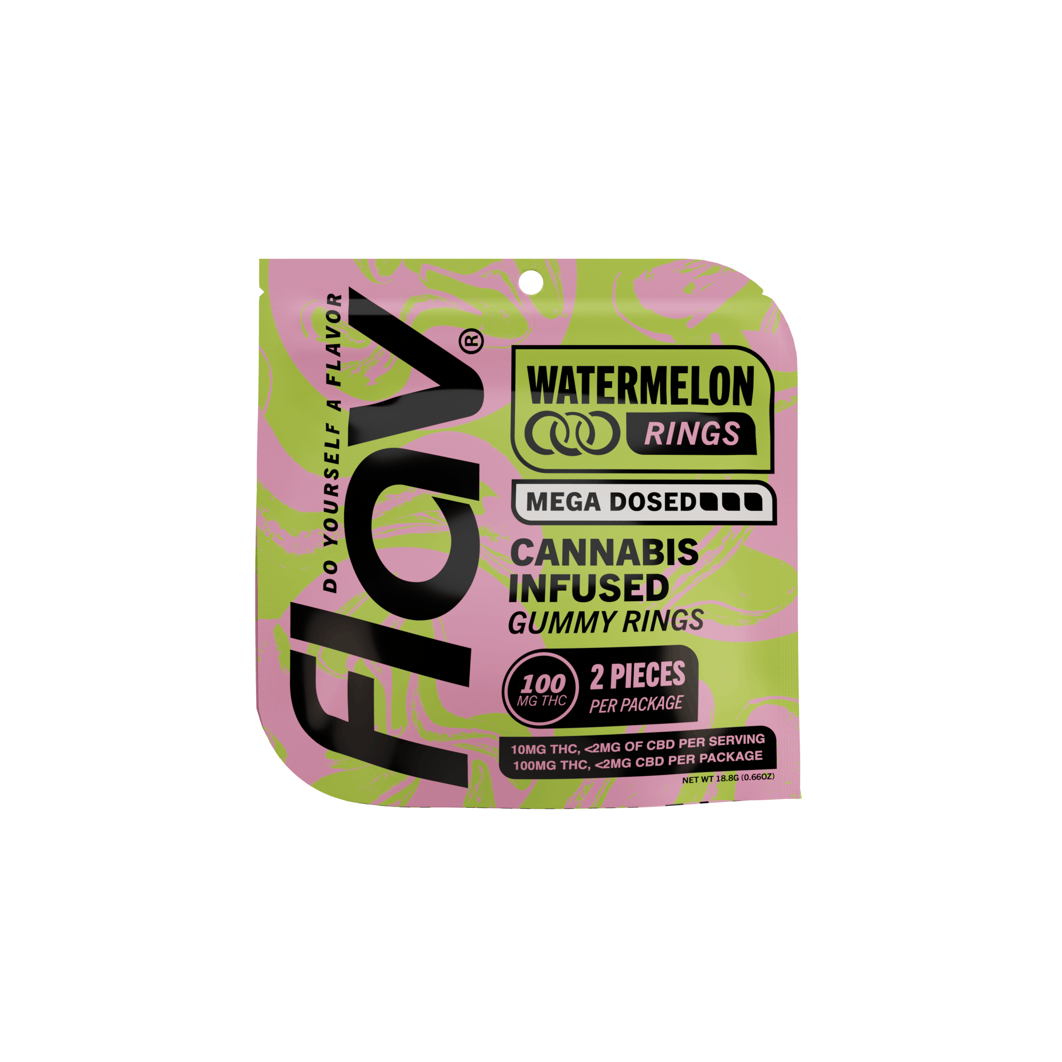 Megadose Gummy Rings - Watermelon - 100mg - Live Resin