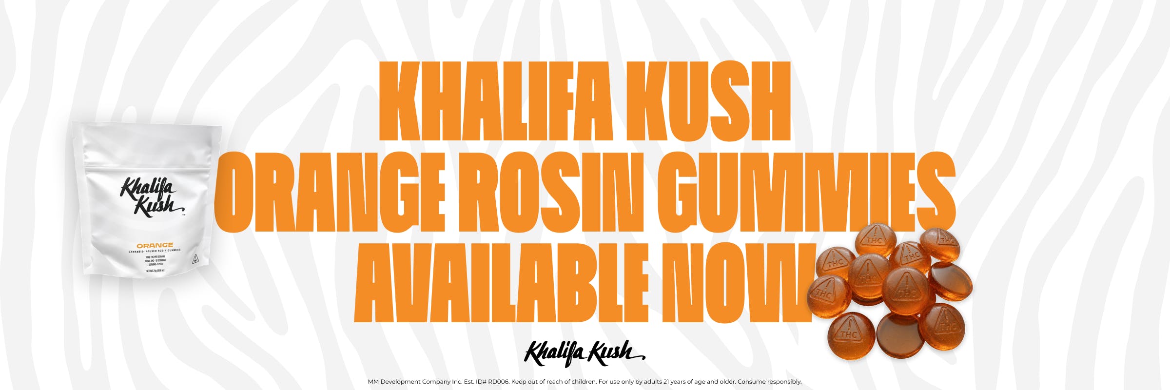 New Arrival Khalifa Kush Orange Rosin Gummy 100mg 10-pk