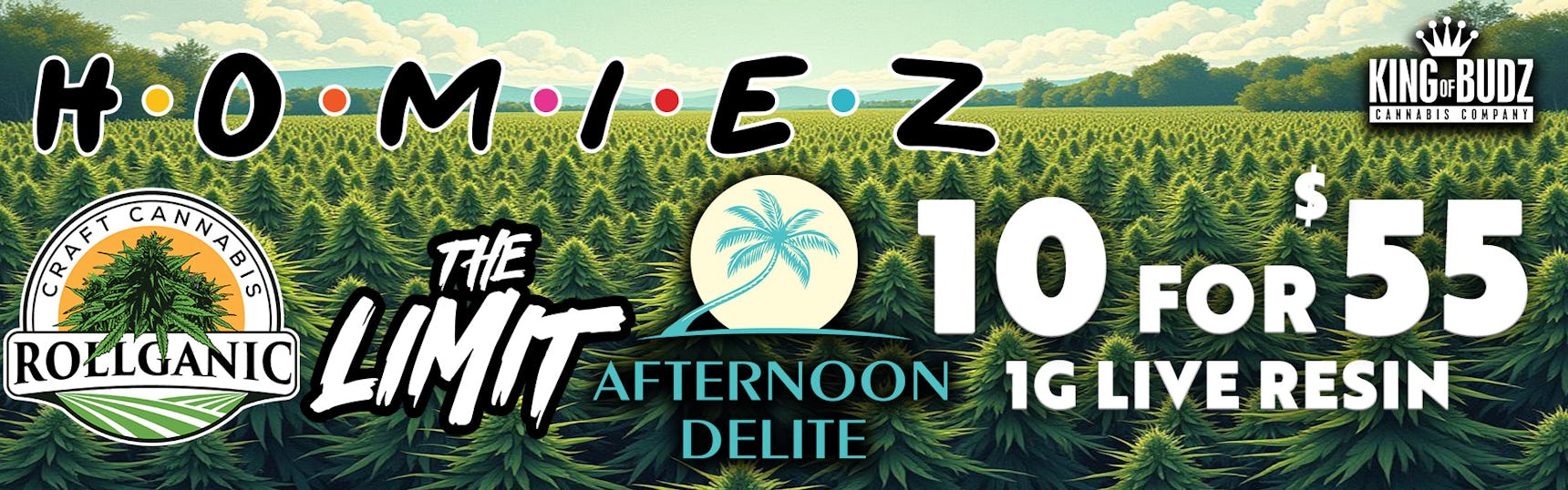 Afternoon Delite + Limit + Homiez 1g Live Resin 10/$55