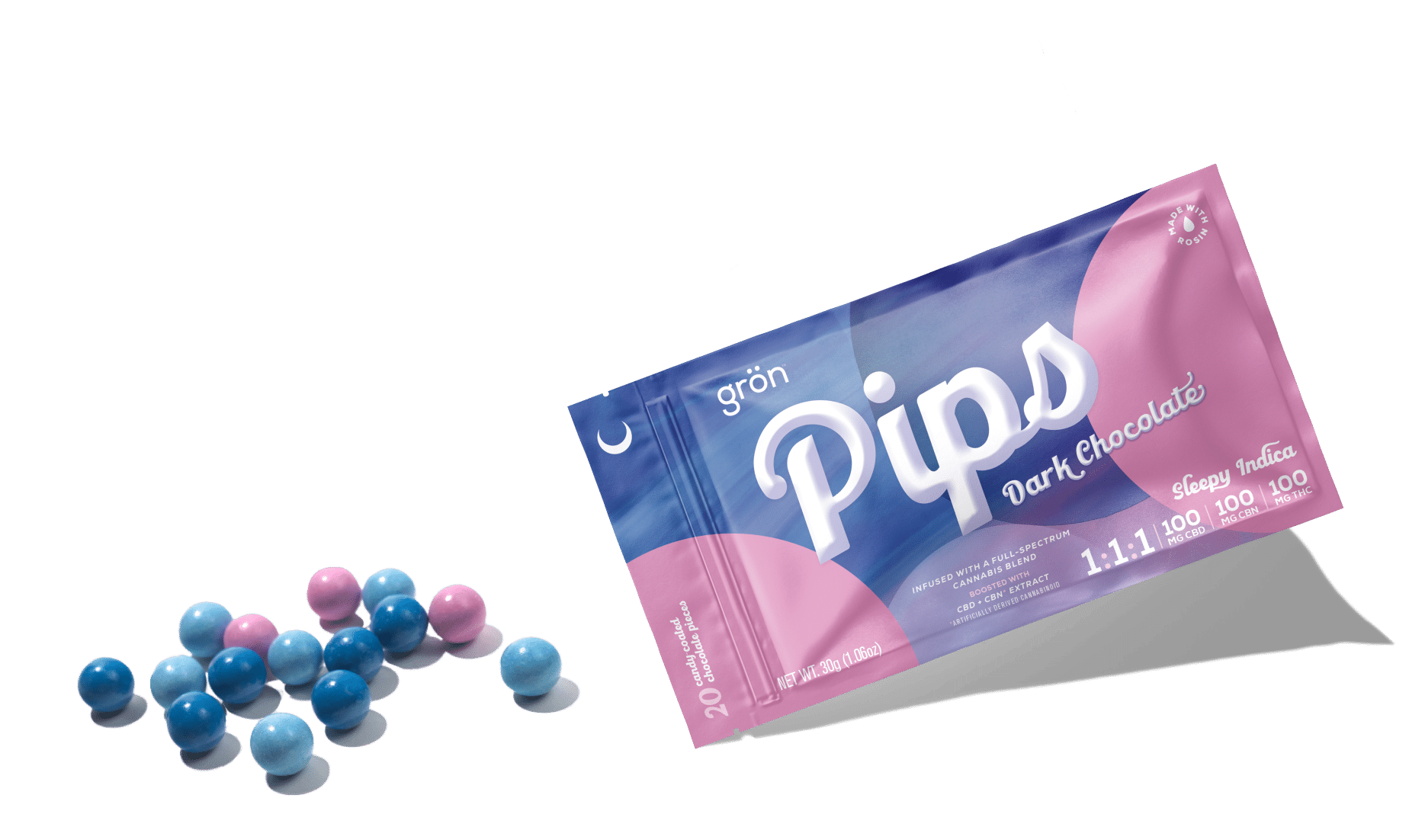 Pips | Dark Chocolate 1:1:1 CBN/CBD/THC | 20pk Chocolates | 100mg
