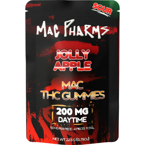 Mac Pharms Sour Blue Razz Punch Gummies 4 Pieces 200mg THC at The