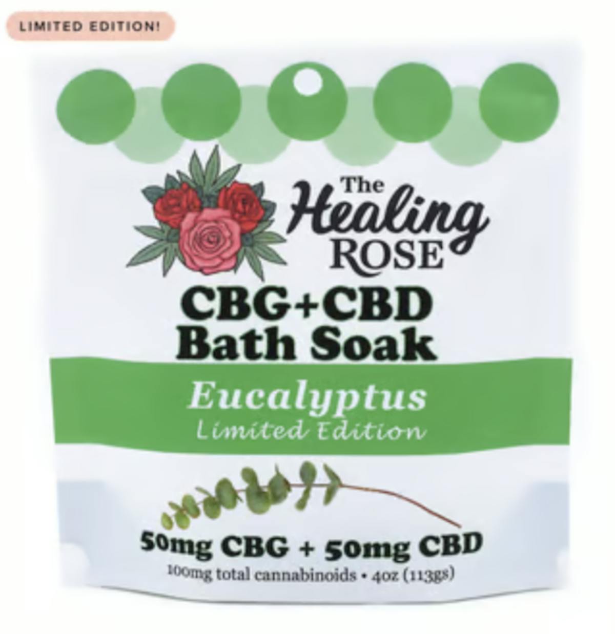 Photo of The Healing Rose 1:1 Eucalyptus CBG:CBD Bath Soak 100mg 4oz