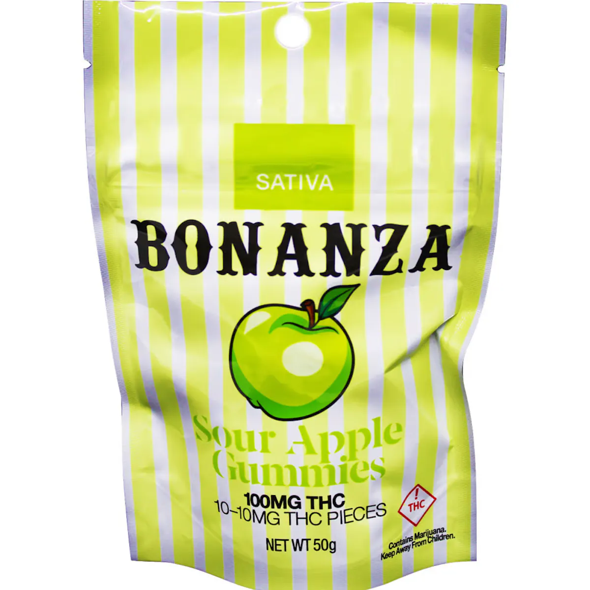Bonanza – Gummies – Sour Apple (S) 100mg 1/8oz Edibles | Bonanza