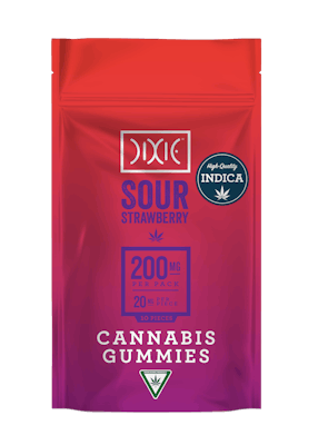 Product: Dixie | Sour Strawberry Gummies (10 Piece) | 200mg
