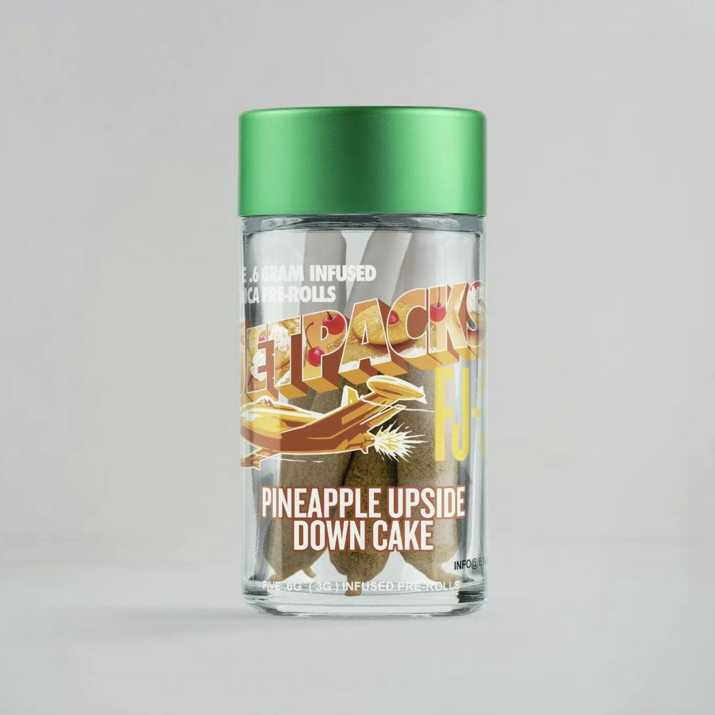 Jetpacks FJ-3 0.6g Infused PreRoll 5pk- PINEAPPLE UPSIDE DOWN CAKE