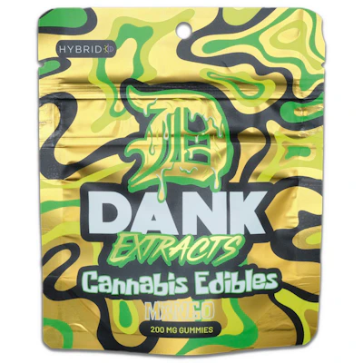Dank - 200mg Gummies (4x50mg) - Mango - EDIBLES by Dank Extracts at King of Budz