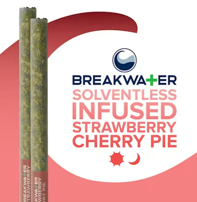 Breakwater Solventless Infused Pre-Roll Pack Strawberry Cherry Pie x Strawberry Cherry Pie 2pk/1g (hybrid, packs)