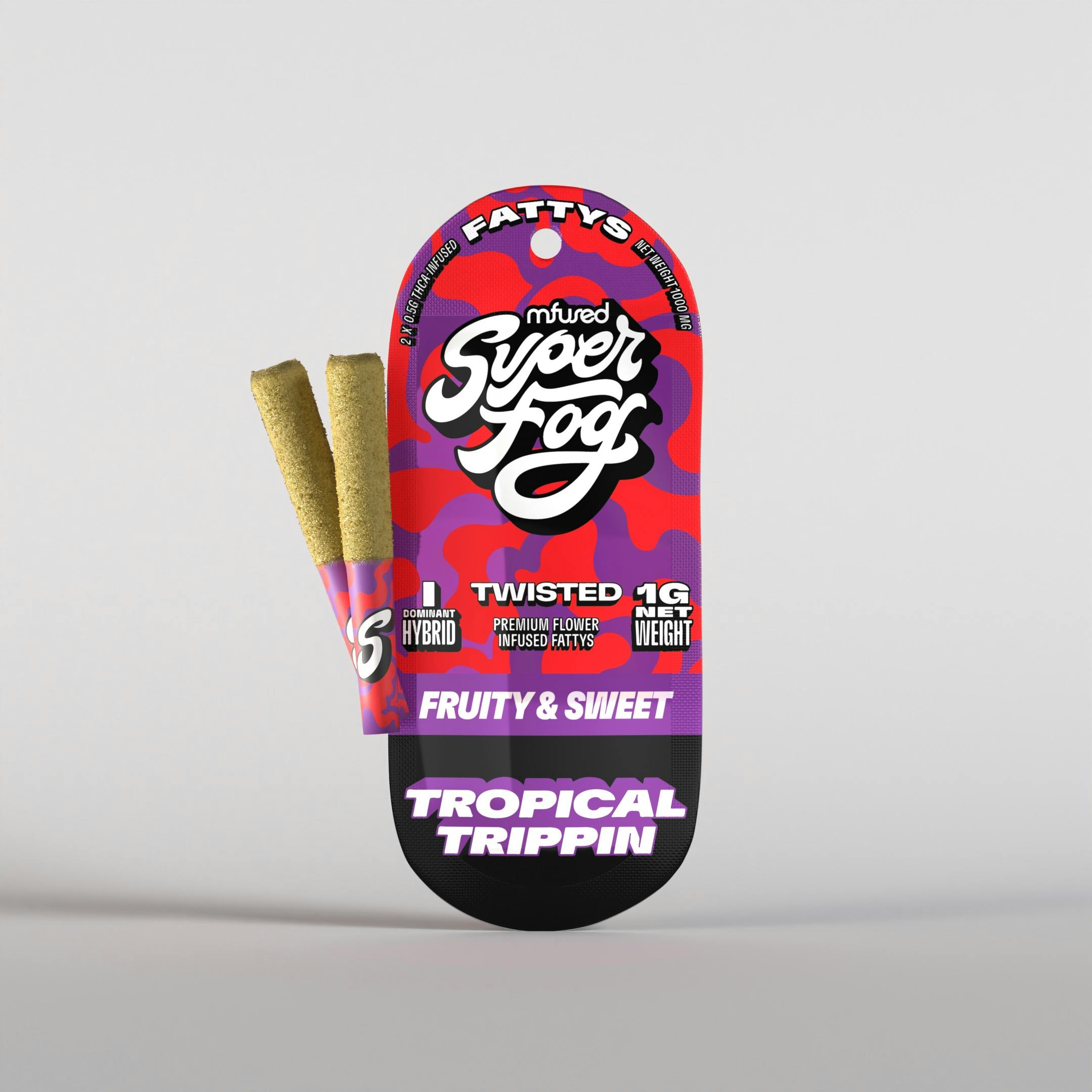 Mfused SuperFog Twisted 1g Infused Pre-Roll 2pk - Tropical Trippin