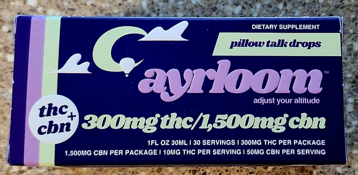 Pillow Talk Drops | 300mg THC 1, CBN | Tincture | Ayrloom