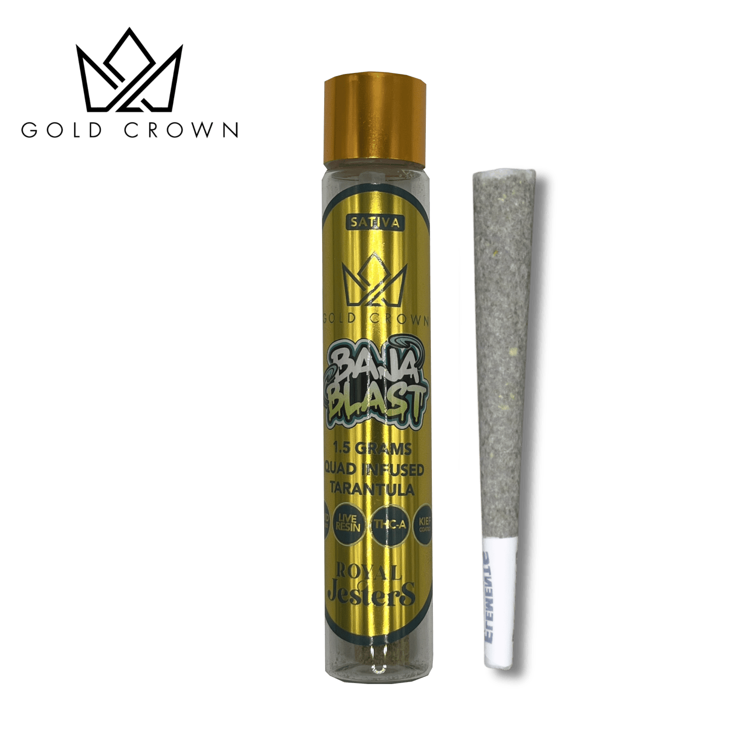 Gold Crown | Jesters Live Resin Infused Pre-Roll - 1.5g - Baja Blast (Sativa)