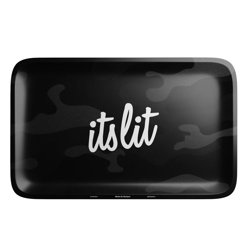 Hemper | It's Lit Black Camouflage Rolling Tray | Medium