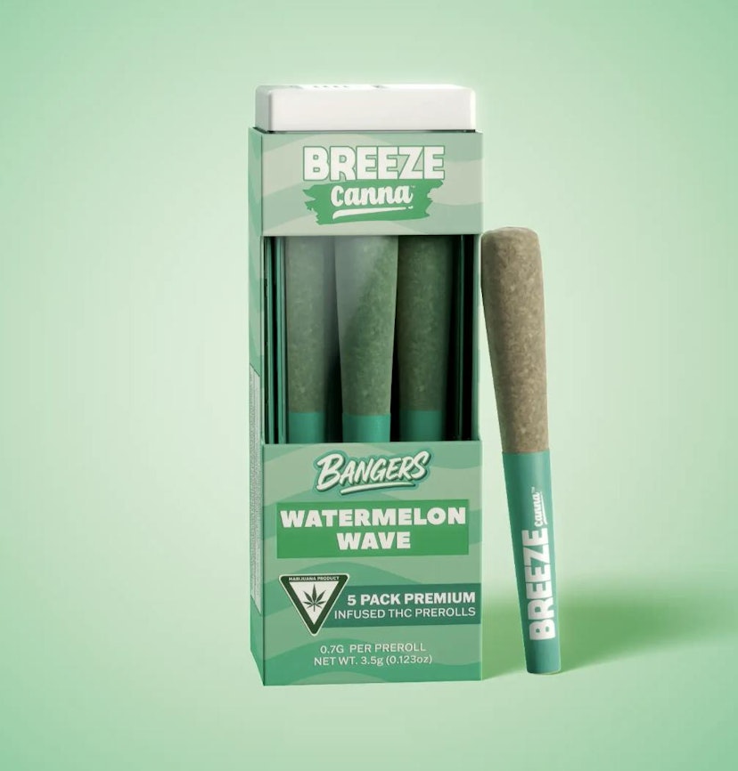 Breeze Canna Bangers - Watermelon Wave 5pk Infused Pre-roll