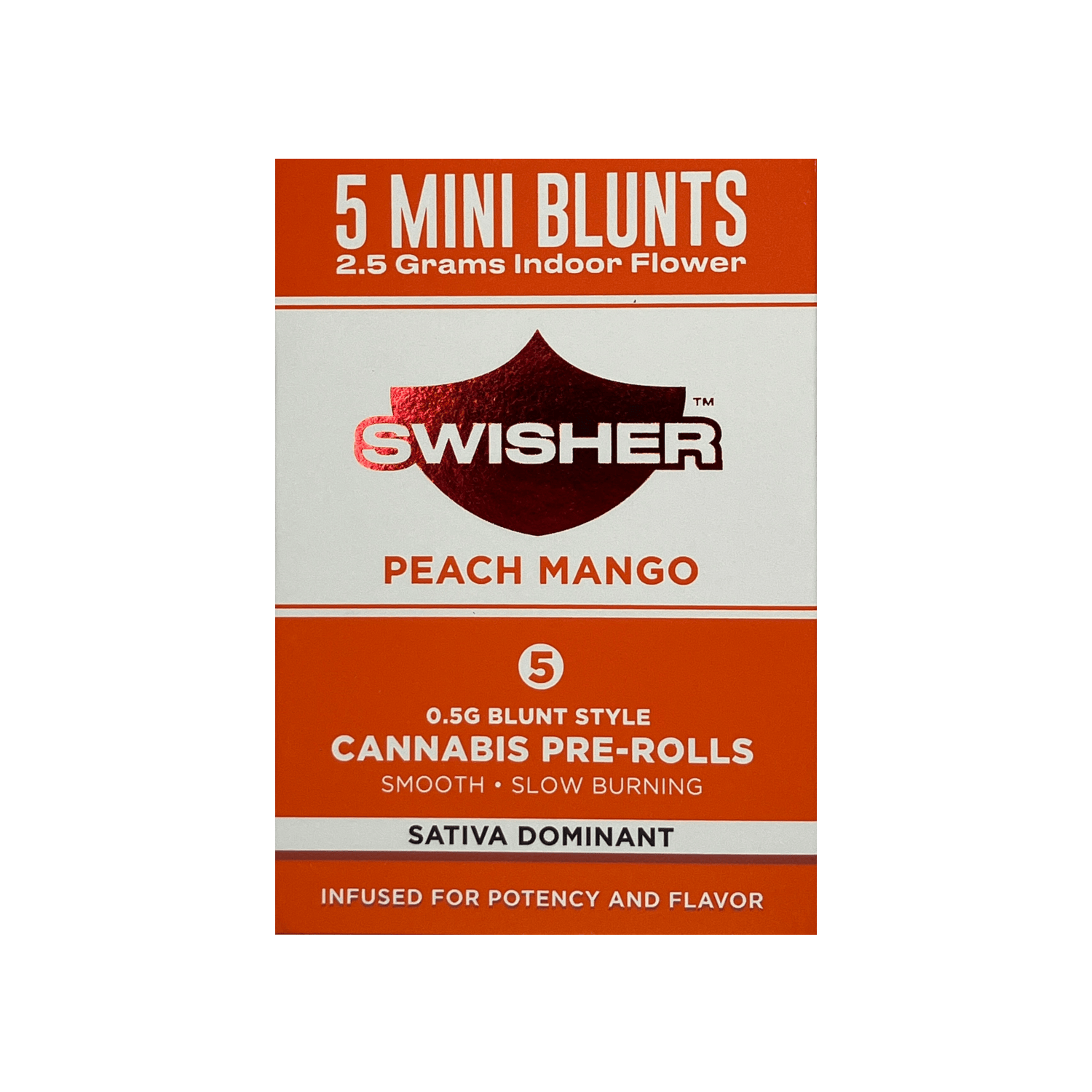 Product: Swisher | Infused Mini Blunt 5-Pack - 2.5g - Peach Mango