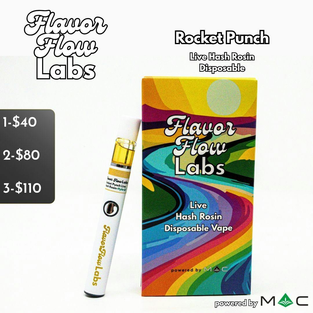 Rocket Punch Live Hash Rosin Disposable Vape | 0.5g | 82.52% TAC 6.94%  Terpenes | Mass Alternative Care (Amherst)