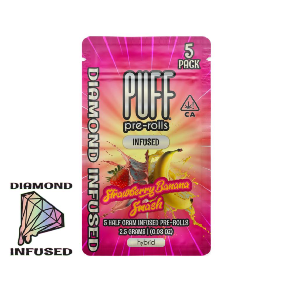 Puff | Strawberry Banana Smash | Diamond-Infused | 5pk | 2.5g