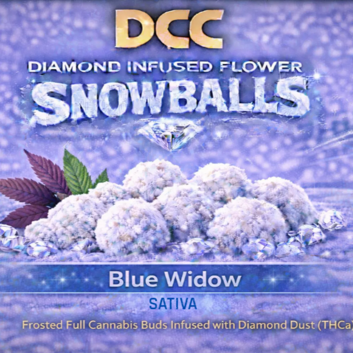 DCC Diamond Infused Snowballs Blue Widow 3.5g 1/8oz Flower | DCC Flower