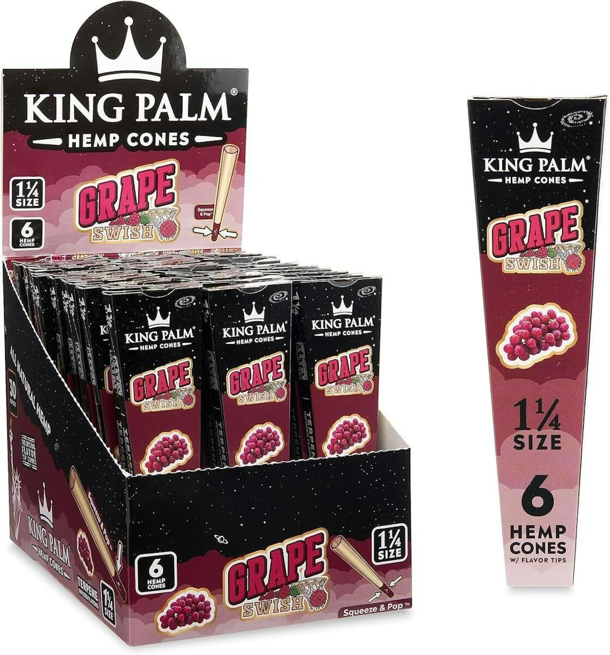 Photo of King Palm l Banana Foster 1 1/4 Size Hemp Cones l 6pk