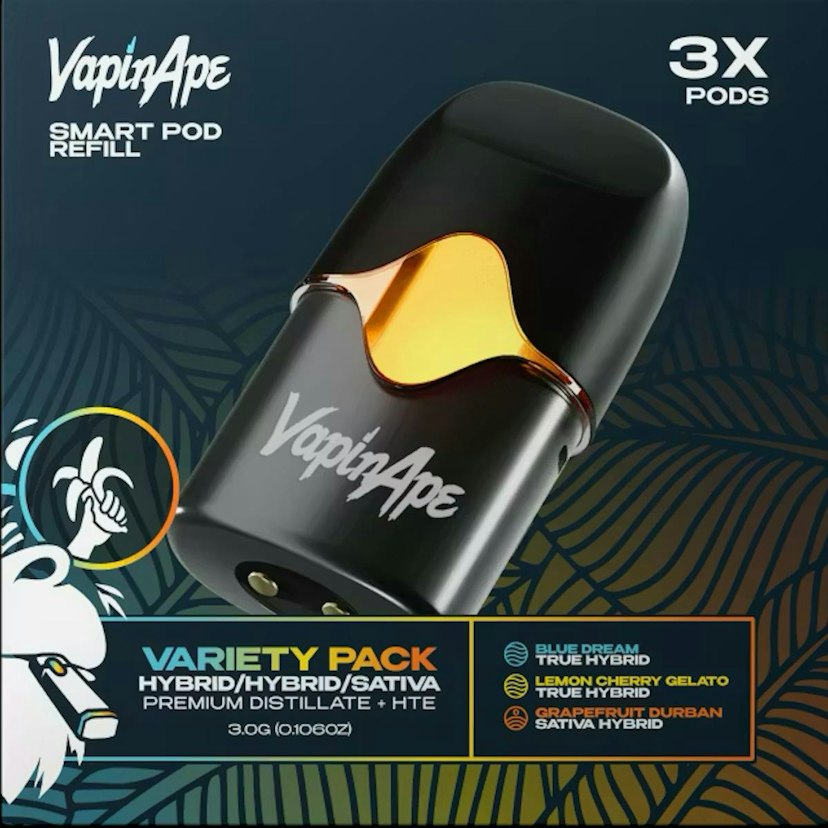 Vapin Ape Pod Variety Pack 3pk| Blue Dream, Lemon Cherry Gelato, Grapefruit Durban