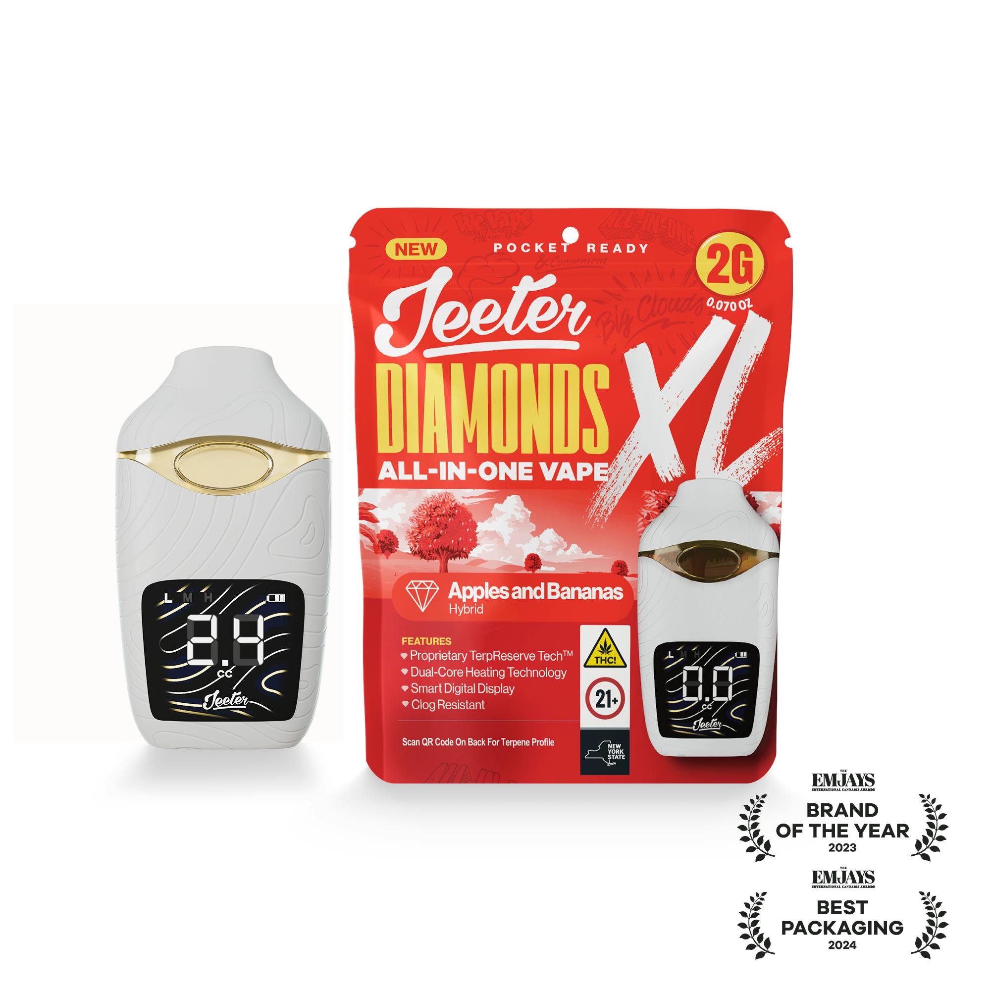Jeeter Apples and Banana All In One Liquid Diamonds Vape