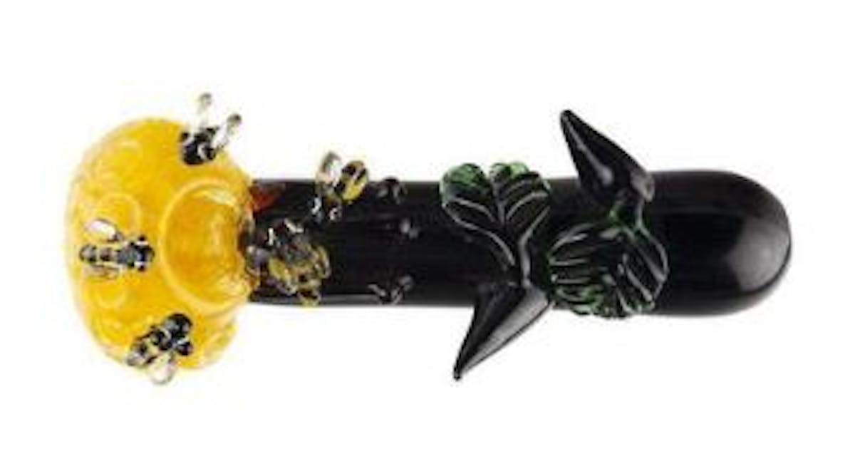 Image of Custom Glass Hand Pipe – 5″ – Beehive