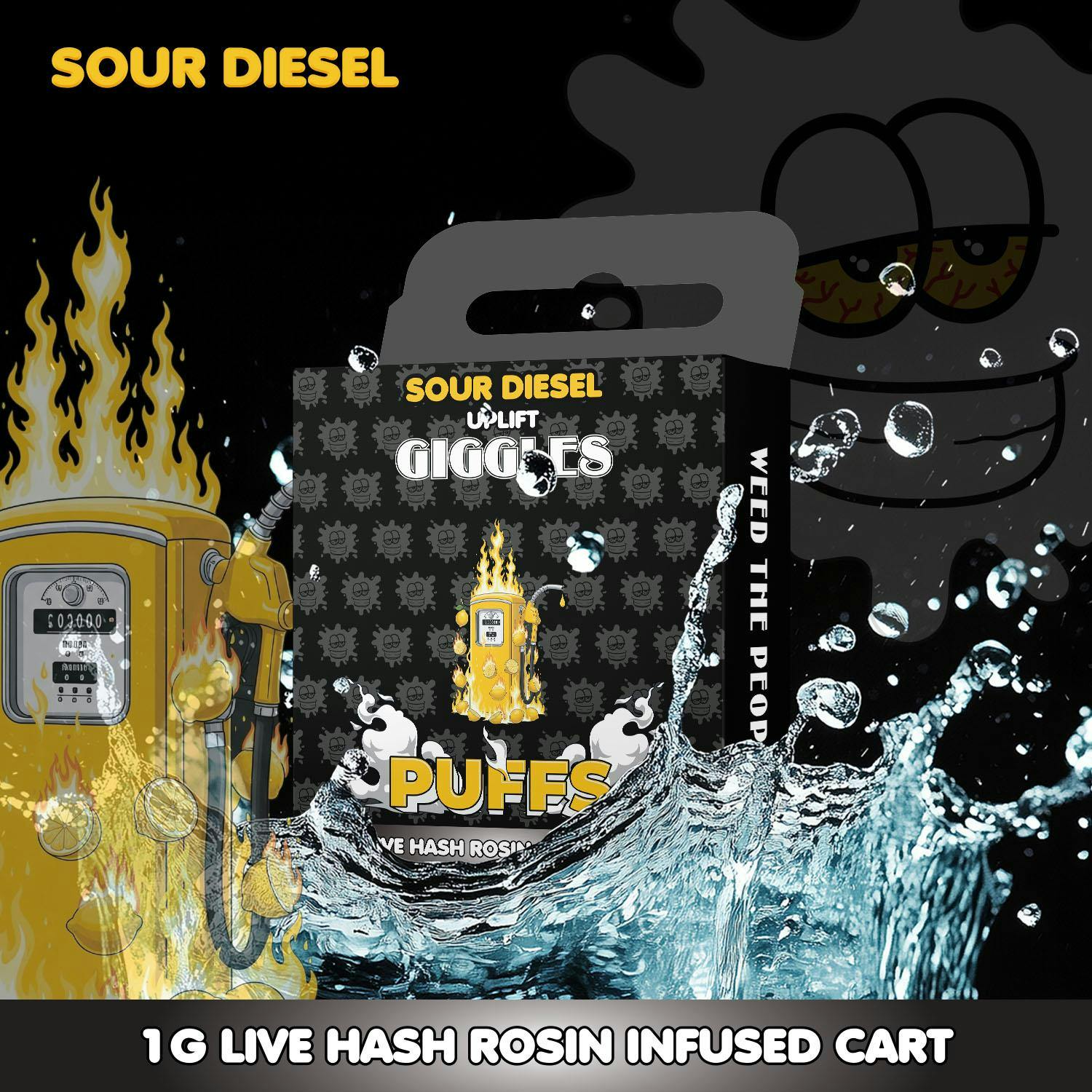 Giggles - 1g Live Rosin Cart - Sour Diesel