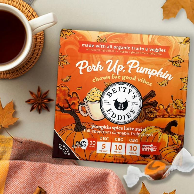 Product Betty's Eddies - Perk Up Pumpkin 1:2:2 Fast Acting Taffy (50mg 10pk)