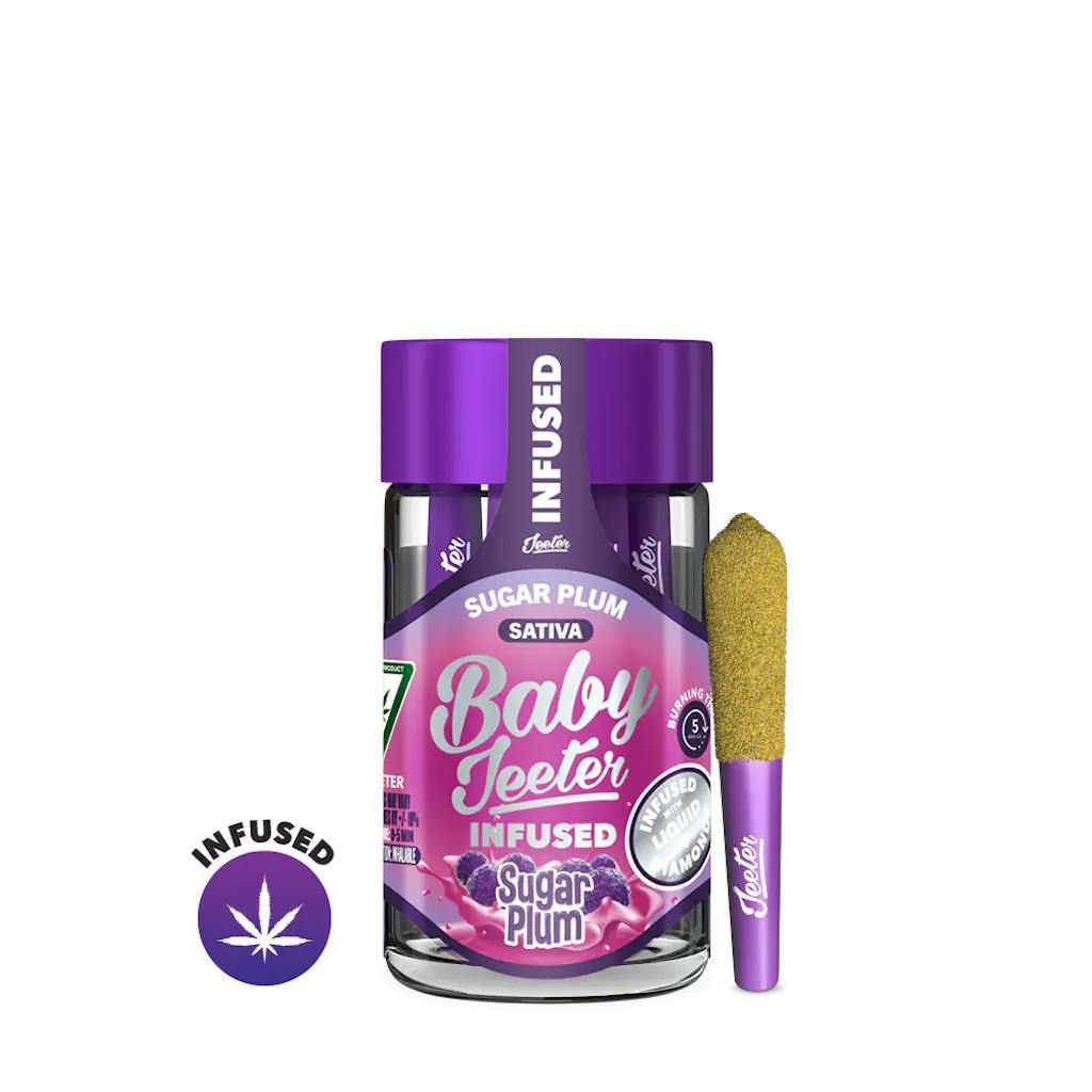 Product: BABY JEETER | SUGAR PLUM | INFUSED PRE-ROLLS | 5 x 0.5G SATIVA