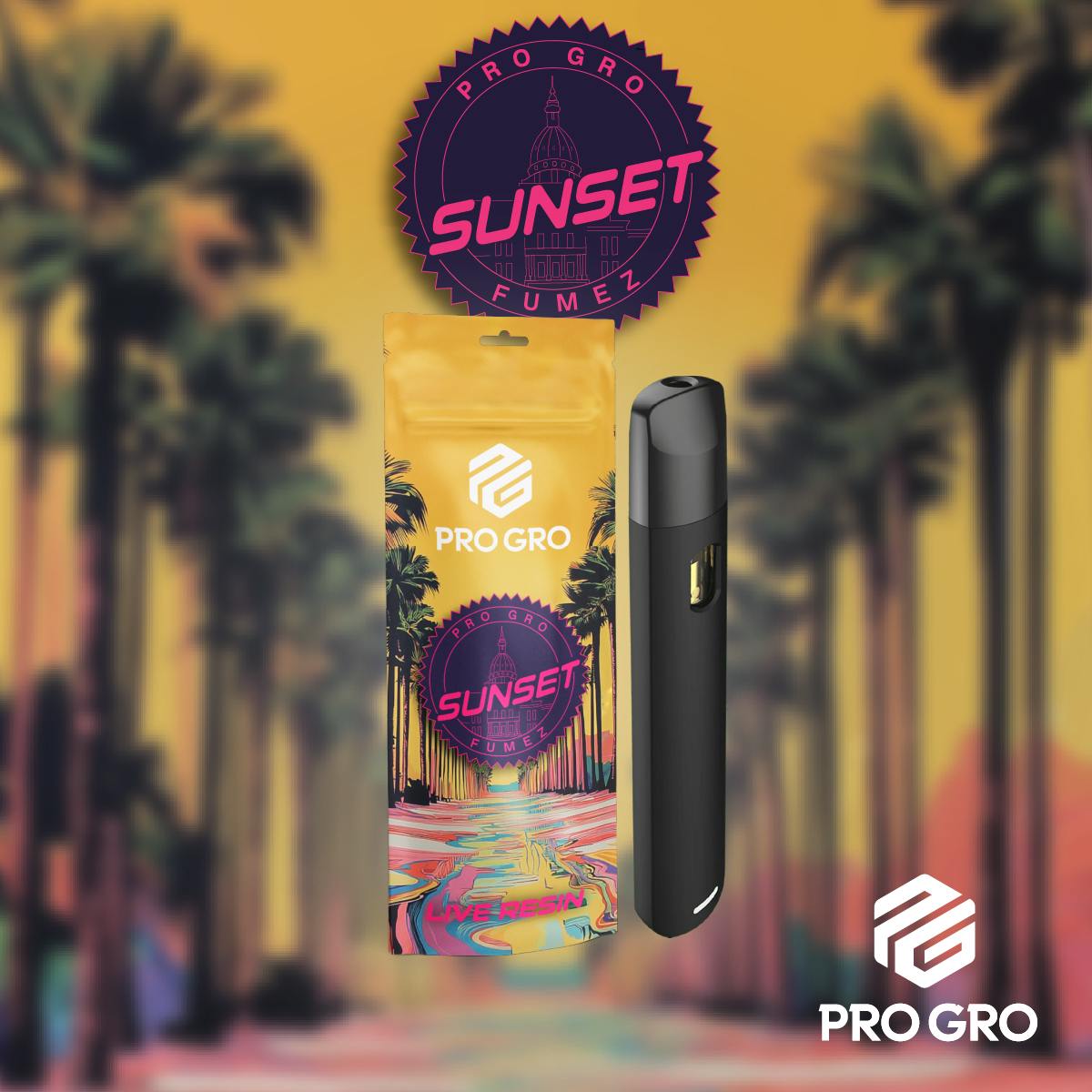 Pro Gro - 1g Live Resin Disposable - Sunset Fumez