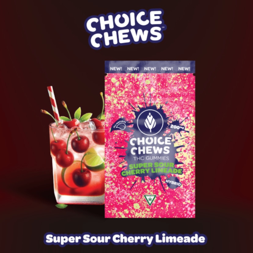 Choice - Super Sour Cherry Limeade 200mg Gummies