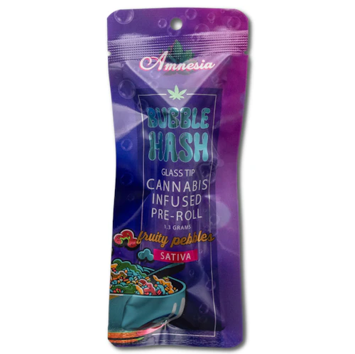 Amnesia - 1.3g Bubble Hash Infused Preroll - Fruity Pebbles