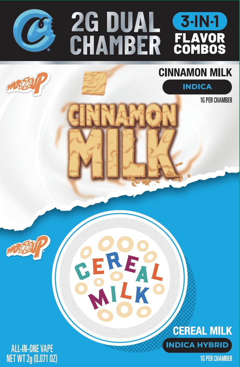Cookies | Cereal Milk (Indica) & Cinnamon Milk (Hybrid) | 2G Digital Dual Chamber Disposable