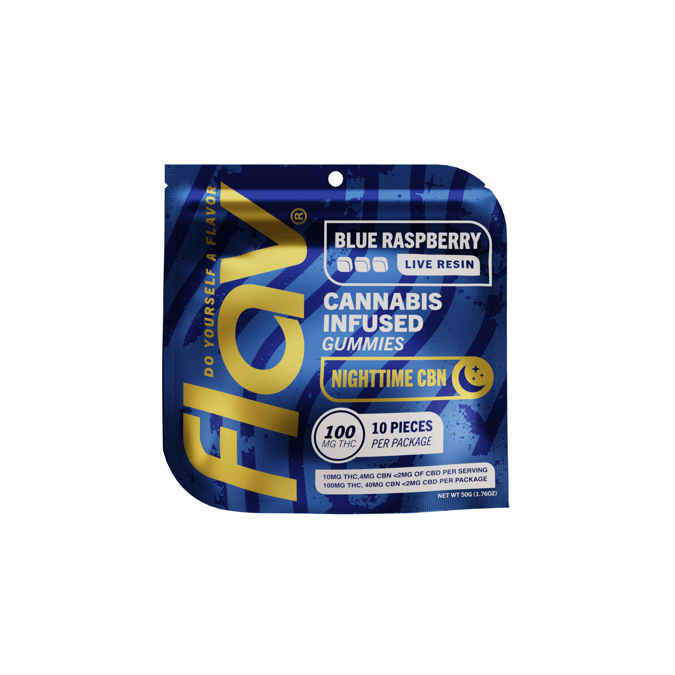 Flav | Live Resin | CBN Nighttime Belts | Blueberry | 100mg