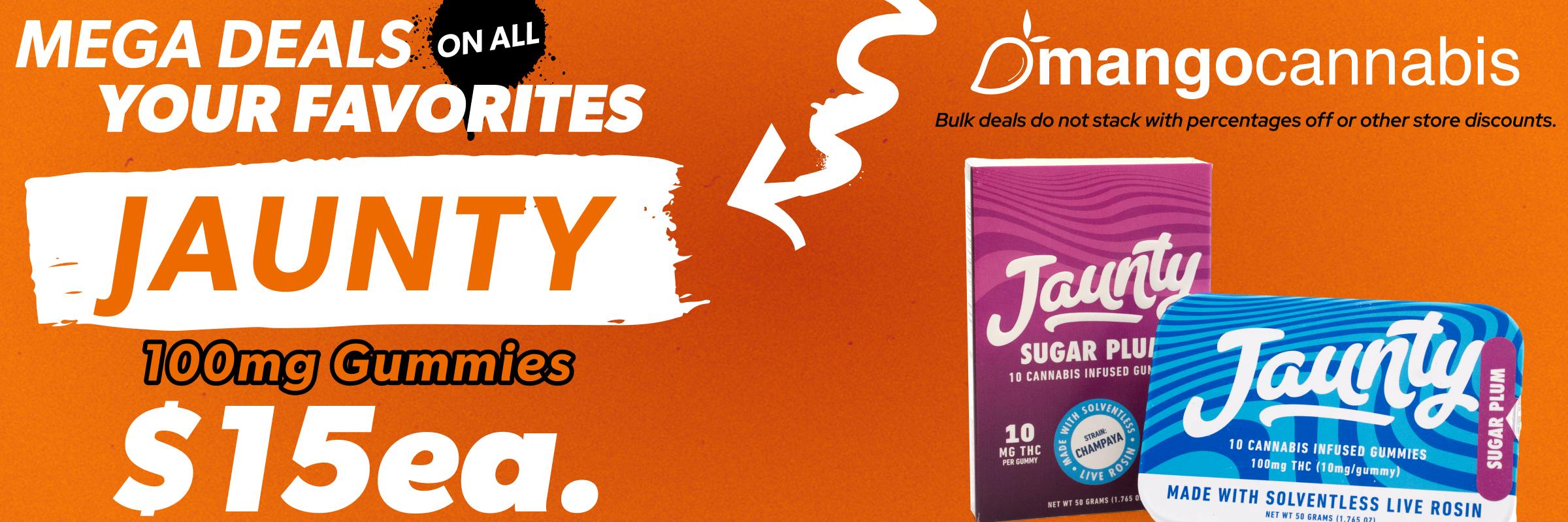 Jaunty, 100mg Gummies, Edibles, $15ea, Fifteen Each