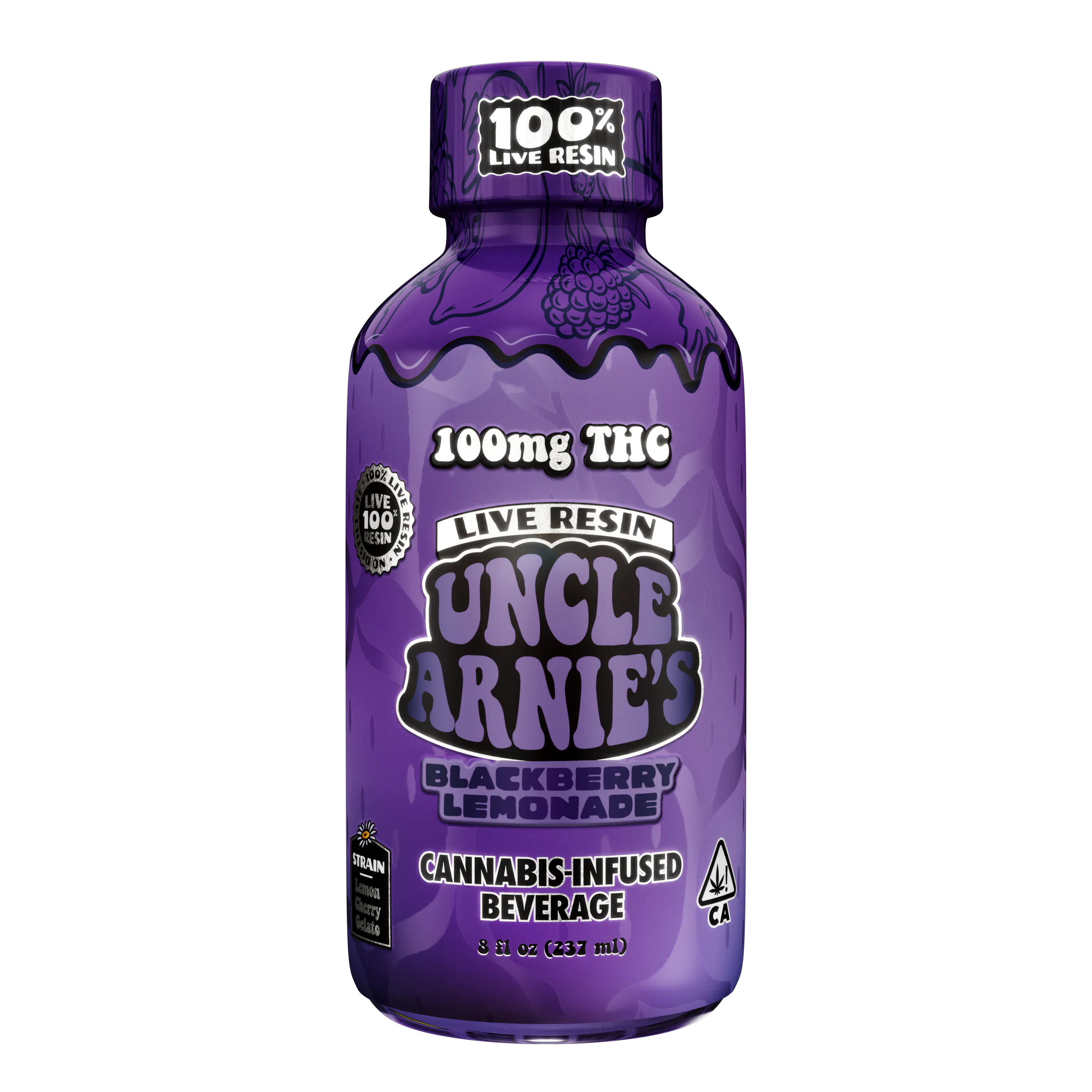 Uncle Arnie's 8oz 100mg Blackberry Lemonade Live Resin