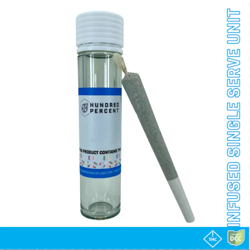 Hundred % Labs | Frosted Kush x Wedding Cake Crumble Infused Pre Roll 1g-2