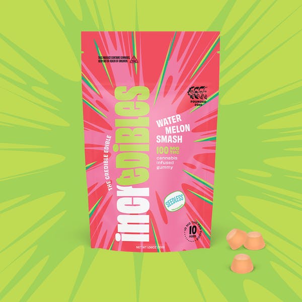 Incredibles
Watermelon Smash | Gummies | 10 pack | 100mg THC