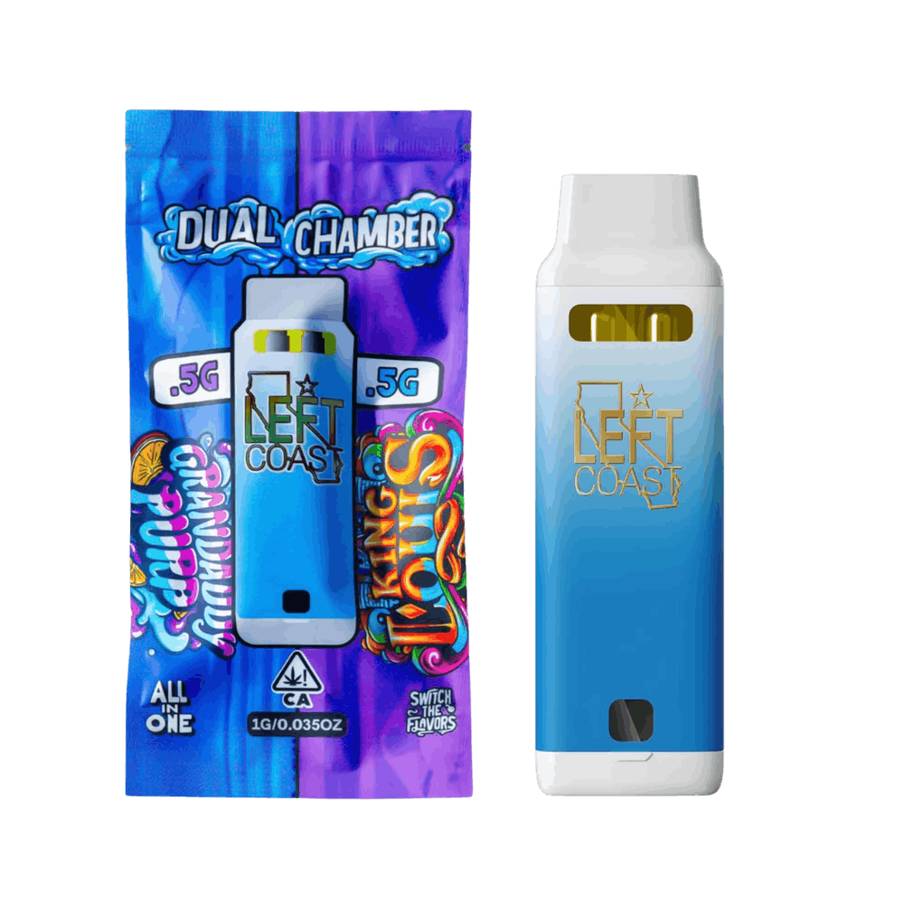 Left Coast - 1g Dual Chamber Disposable - Grandaddy Purp x King Louis