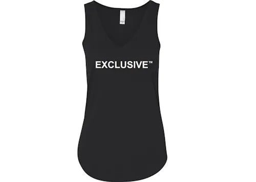 Exclusive Womens Black V Neck Tank Top – L-active