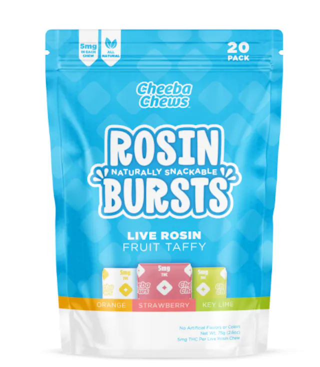Cheeba Chews Live Rosin Bursts Fruit Taffy 20pk/100mg (hybrid, 2.8g)