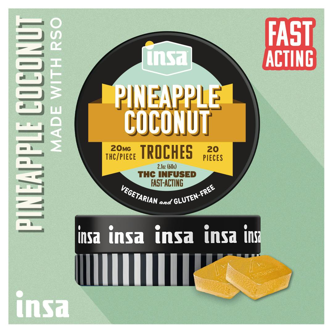 Pineapple Coconut RSO Troches 20ct/20mg