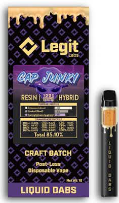 Product: Cap Junky | Cured Resin | Post-Less Disposable | Legit Labs