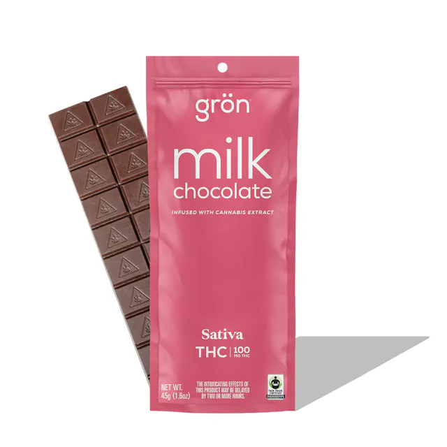 Grön Milk Chocolate Sativa 100mg (chocolates, .1g)