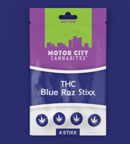 Product: MOTORCITY CANNABITES | BLUE RAZZ STIXX - FAST ACTING | 200MG