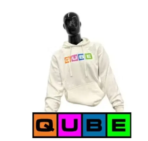 Qube | White Hoodies | Color Logo | Small-2