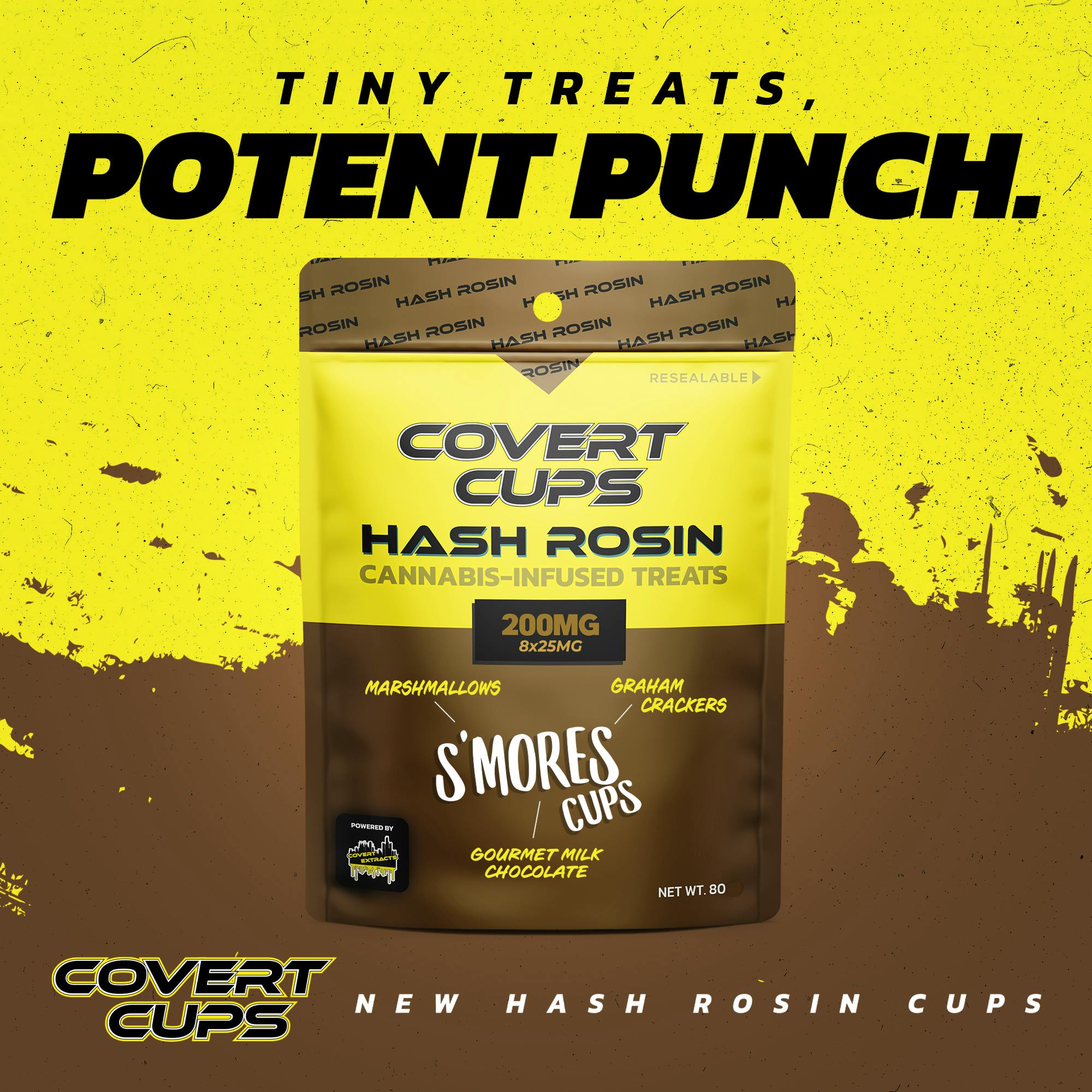 Product: Covert Cups | Smores | Infused Rosin Edibles | 200mg | Hybrid