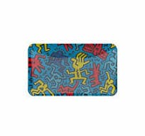 Keith Haring | Glass Rolling Tray | Multicolor Blue