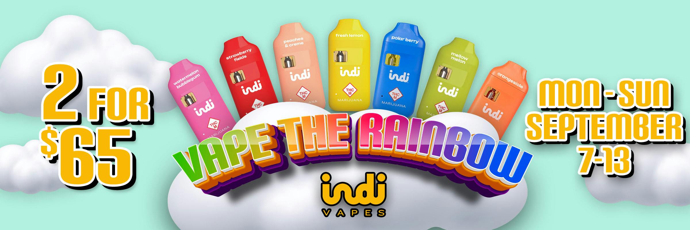 2/$65 Indi All-In-One Disposables (1g):