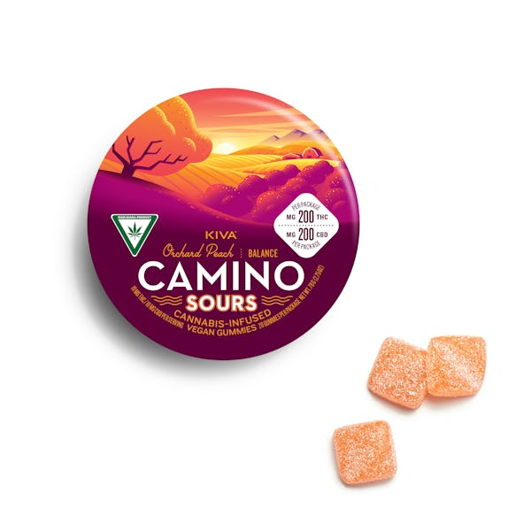 Product: Camino Sours | Orchard Peach 1:1 THC:CBD Gummies | 200mg:200mg